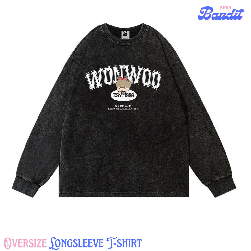 Bandit Area "wonwoo say the name Seventeen" Oversize Longsleeve T-shirt Vintage tee