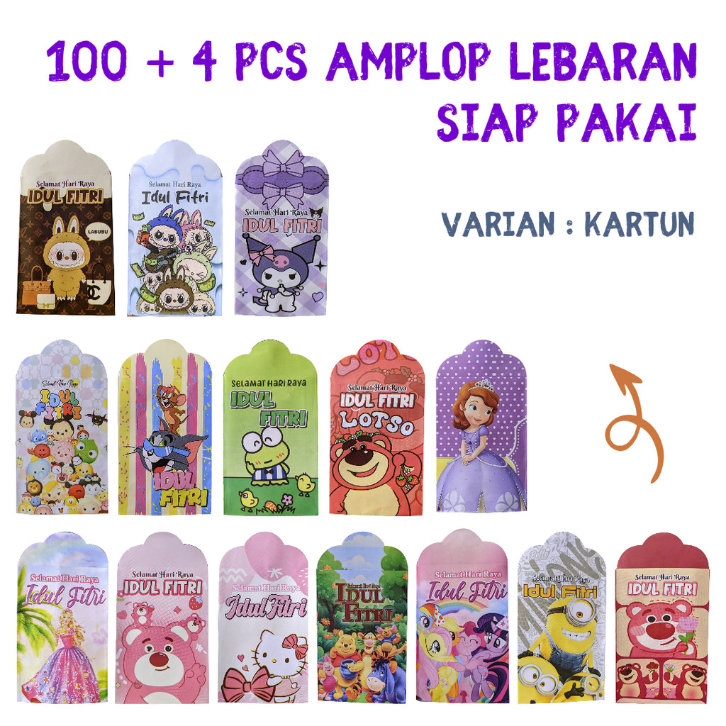 

(100 PCS GRATIS 4 PCS = 104 PCS) AMPLOP LEBARAN SIAP PAKAI SIZE MEDIUM GLOSSY