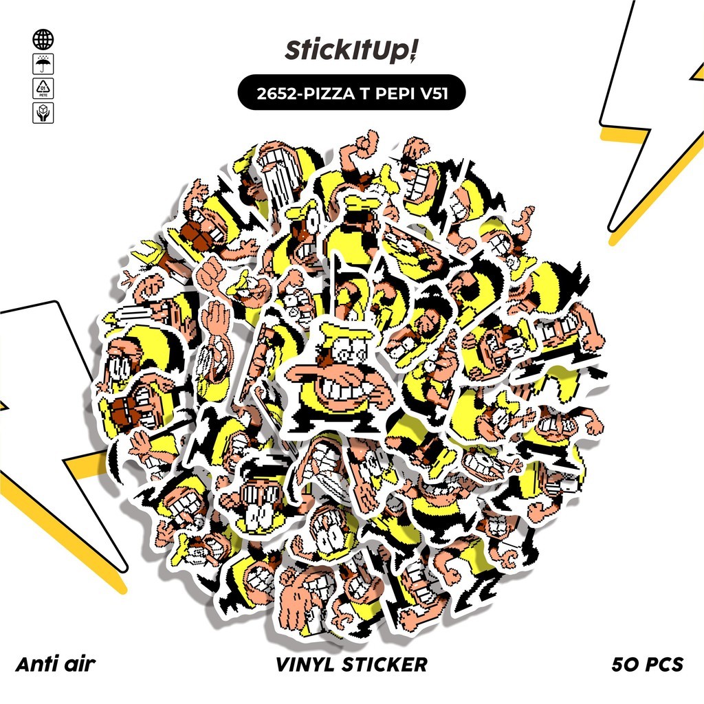 

COD✨ 50 Pcs Stiker PIZZA T PEPI V51 Lucu Anti Air Untuk Dekorasi Notebook Sepeda Skateboard Handphone DIY