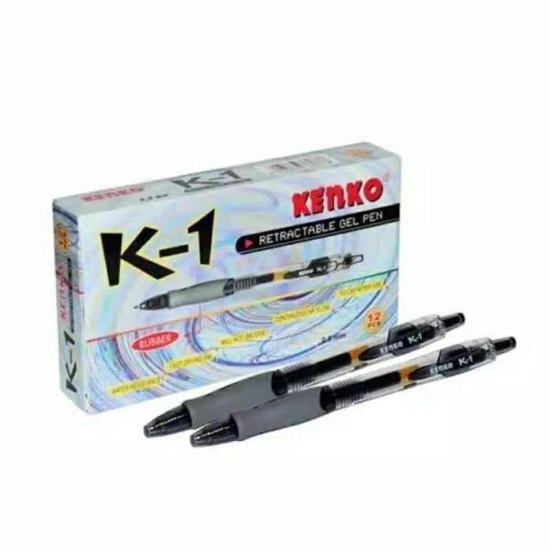 

KENKO K-1 0.5mm Black Retractable Gel Pen 1 Pack / 12 Pcs