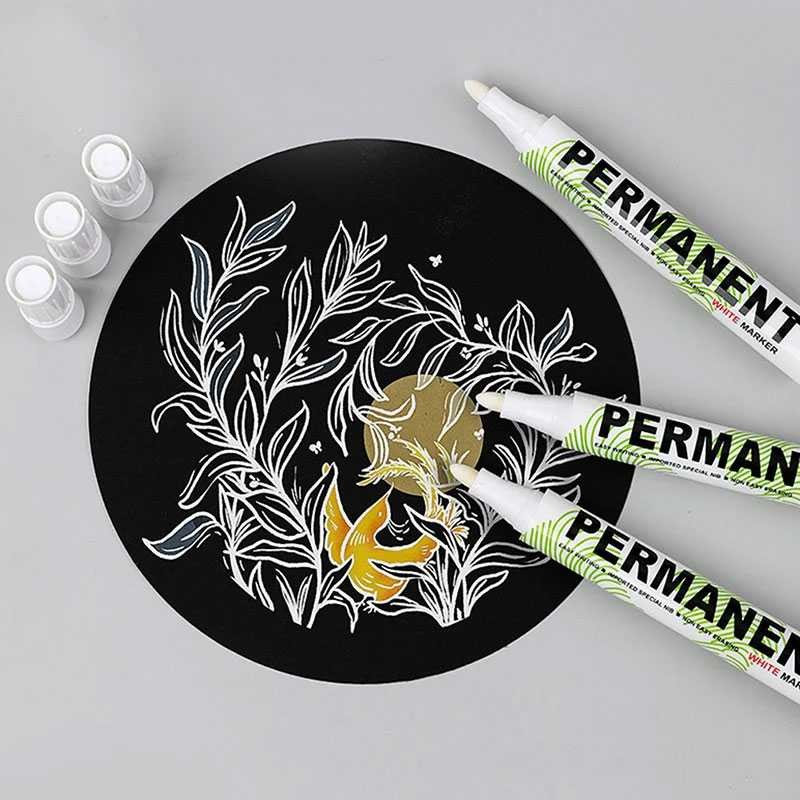 

ALHQSTR WHITE MARKER Spidol Ban Permanen Oil Based Marker Waterproof 2mm - SNE-828‼️COD‼️