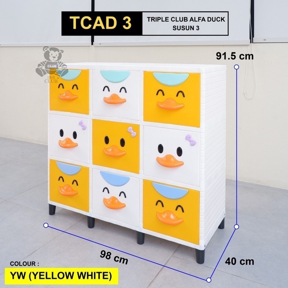 Lemari plastik Club Flip Triple Susun 3 | Lemari Serbaguna 9 Pintu | Lemari Pakaian | Rak plastik