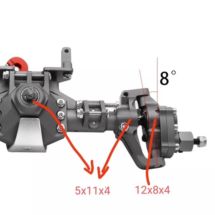 Bearing gardan portal prisma RC axial scx10 ii - SetBlk