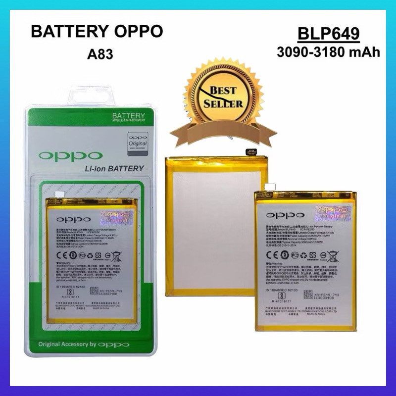 Batre Baterai Battery Oppo A83 BLP649 BLP 649 Batre OPPO A83 Batrei Batrai OPPO A83 Original