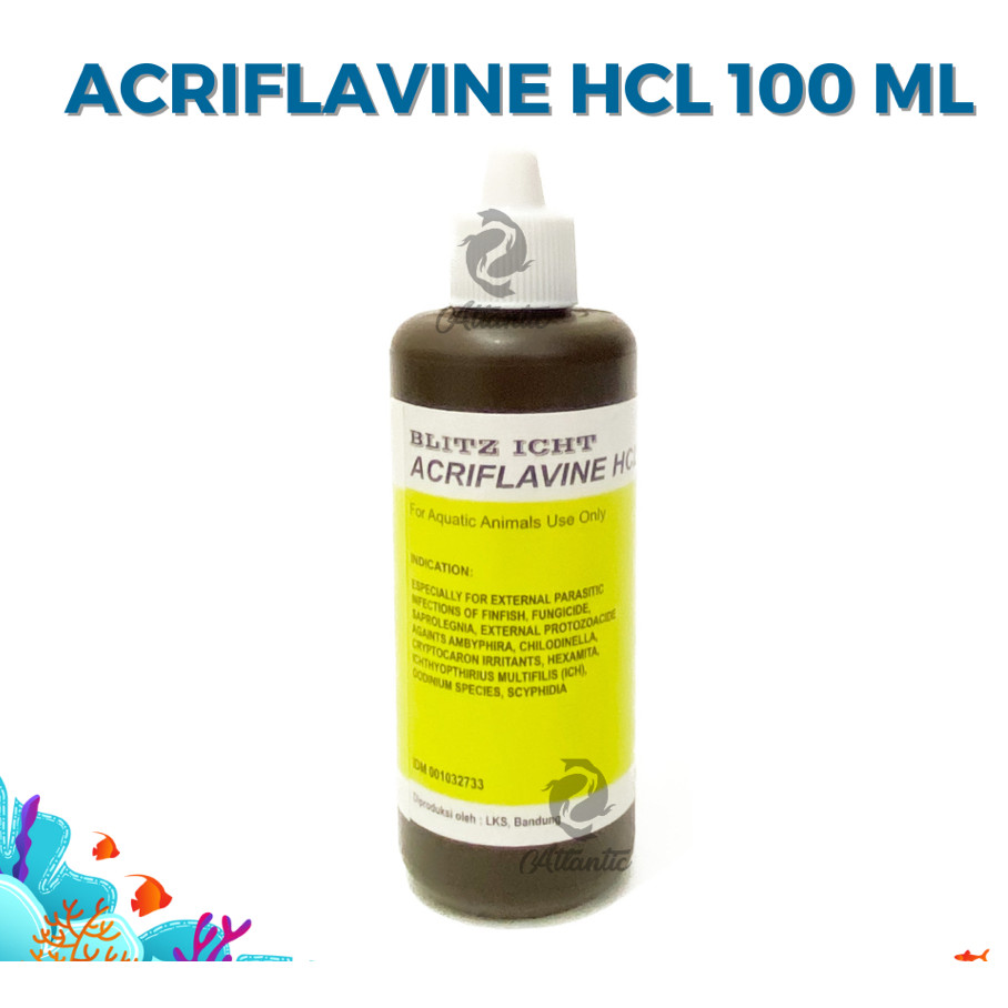 Acriflavine HCL BPC 100ml Obat Jamur Ikan HCL 100 CC