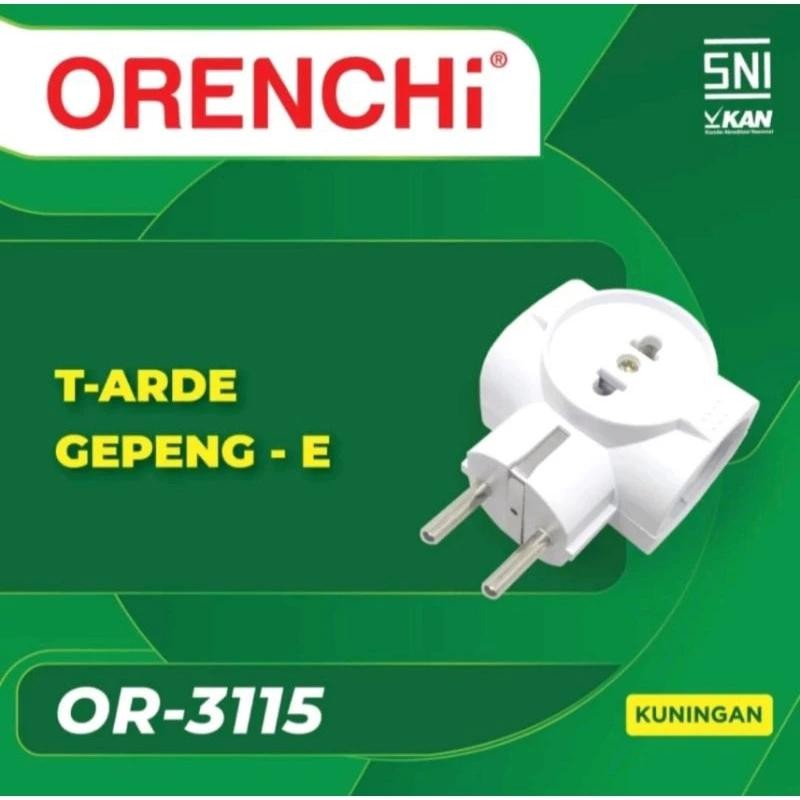 ORENCHI Steker T Mini Arde Gepeng 4 Lubang Colokan Mini OR-3115 Kuningan / Steker T Multi