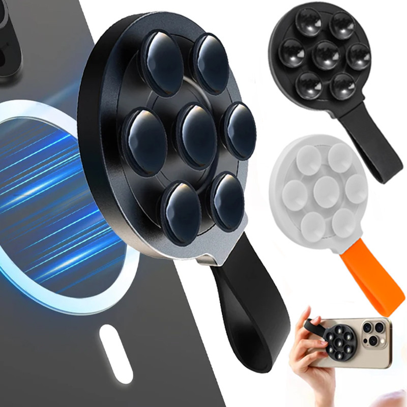 

2-1Pcs Magnetic Suction Phone Case Mount Upgrade Phone Grip Holder with Silicone Loop Universal Phone Holders for Iphone 15 14