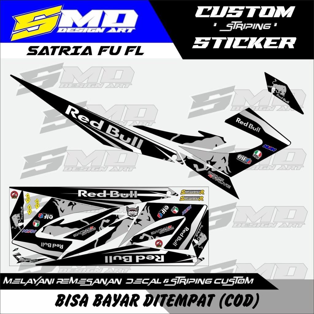 STRIPING VARIASI MOTOR SATRIA FU FACELIFT REDBULL
