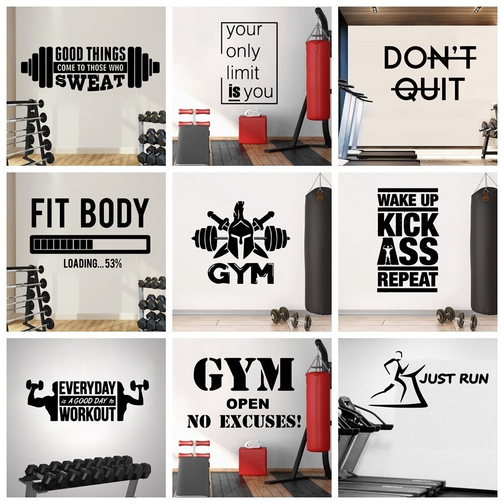 Wall Sticker Stiker Dinding Quote Quotes Motivasi Gym Kebugaran Ruang Fitnes Kerja Office Kantor