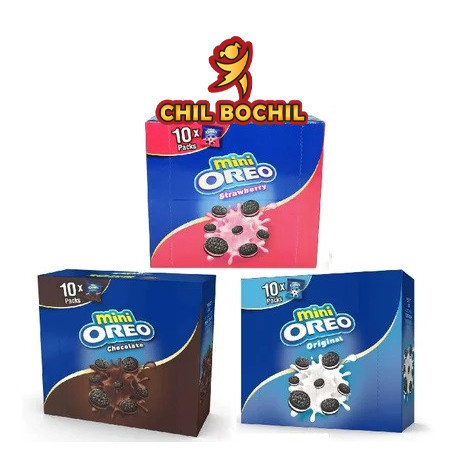 

MINI OREO 204 GRAM ISI 10 PCS - VANILLA ORIGINAL, COKLAT, STROBERI