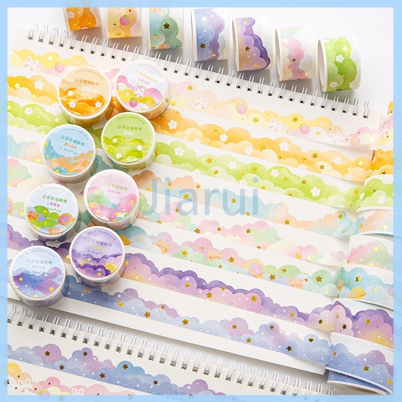 

Jiarui Washi Tape Stiker Pola Kartun Awan Cocok untuk Dekorasi Scrapbook DIY (1 Roll 3 Meter)