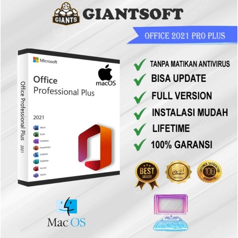 Office 2021 for Mac MacBook Imac Lifetime