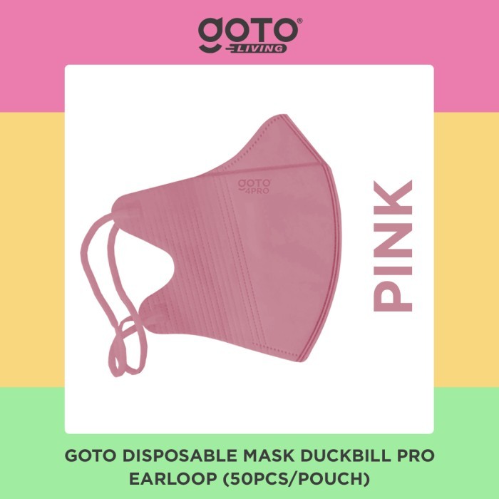 Goto DB 4 Pro Masker Duckbill Mask 4 Ply Facemask Earloop Warna 4Ply - LADY PINK