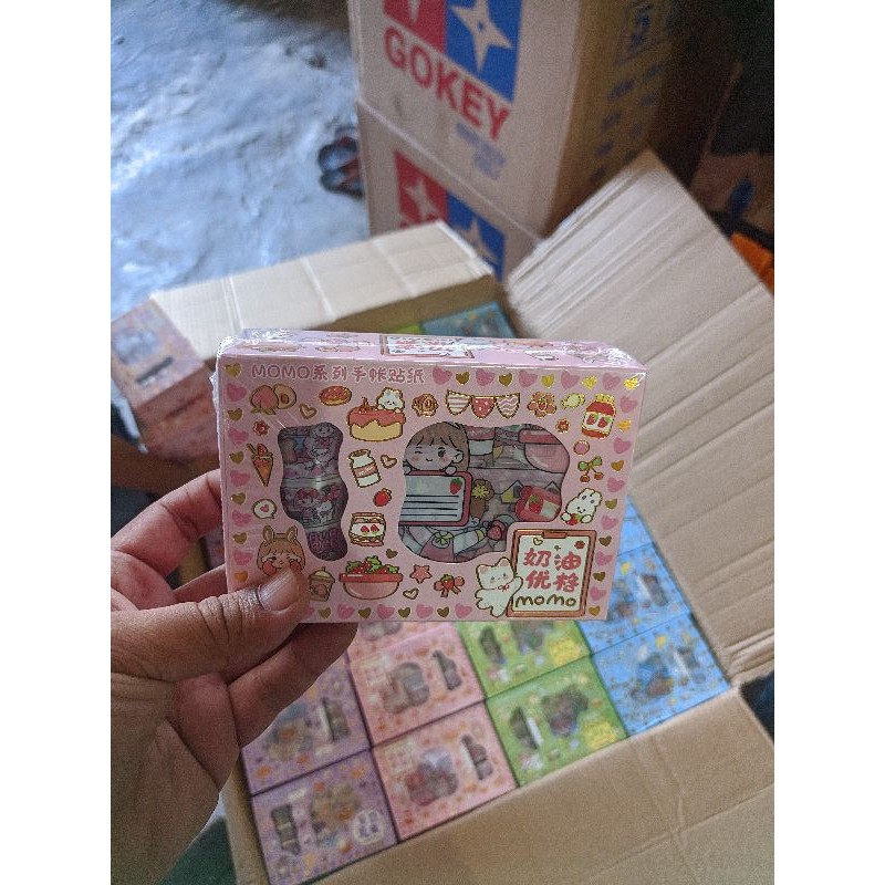 

Stiker Korea Momo box roll+lembar