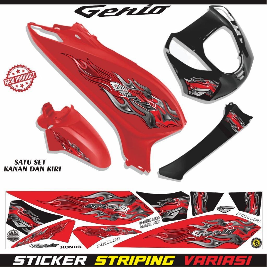 STIKER MOTOR STIKER MOTOR GENIO / STRIPING VARIASI GENIO / STIKER TERLARIS STIKER