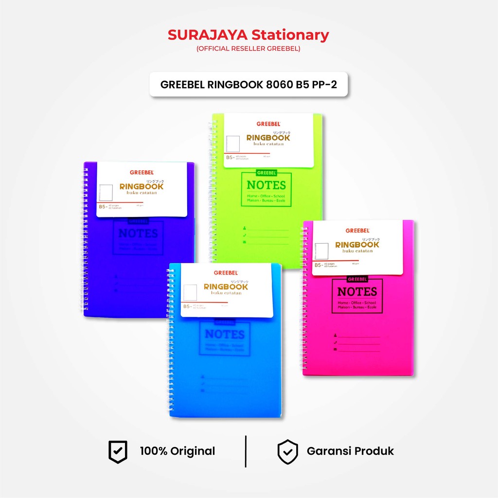 

Ring Book Greebel 8060 B5 PP-2 / Agenda Planner Lucu unik / Buku Catatan Spiral Ring book isi 64 halaman