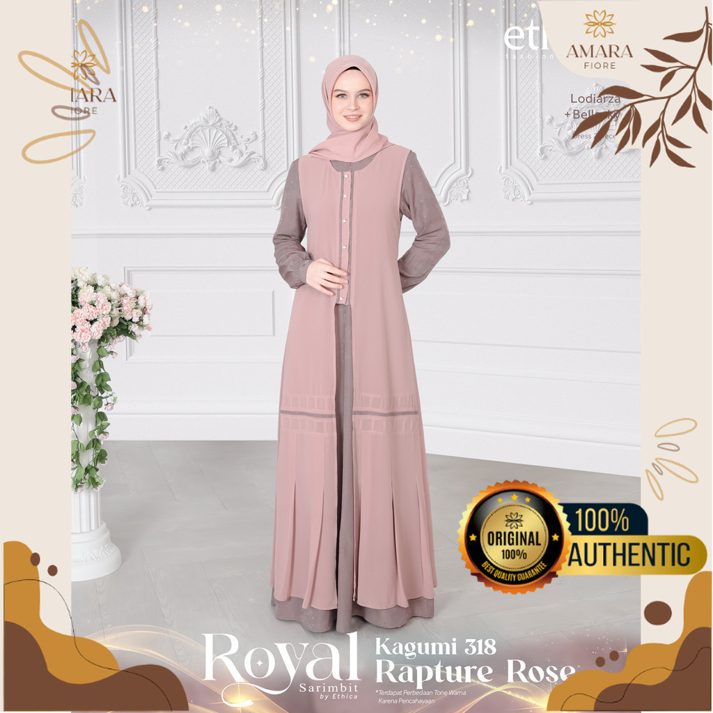 Gamis Sarimbit Ethica Terbaru 2024 Wanita Dewasa Ethica Royal Kagumi 318 Bahan Lodiarza + Bellasky