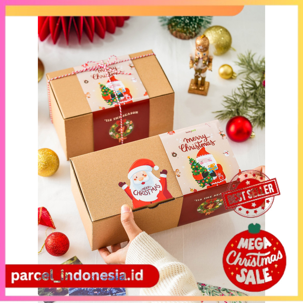 

Hampers Natal / Christmas Hampers - Oatmeal Cookies 2 Jar + FREE KARTU + TALI + VOUCHER + BUBBLE WRAP | LUCKYBITE