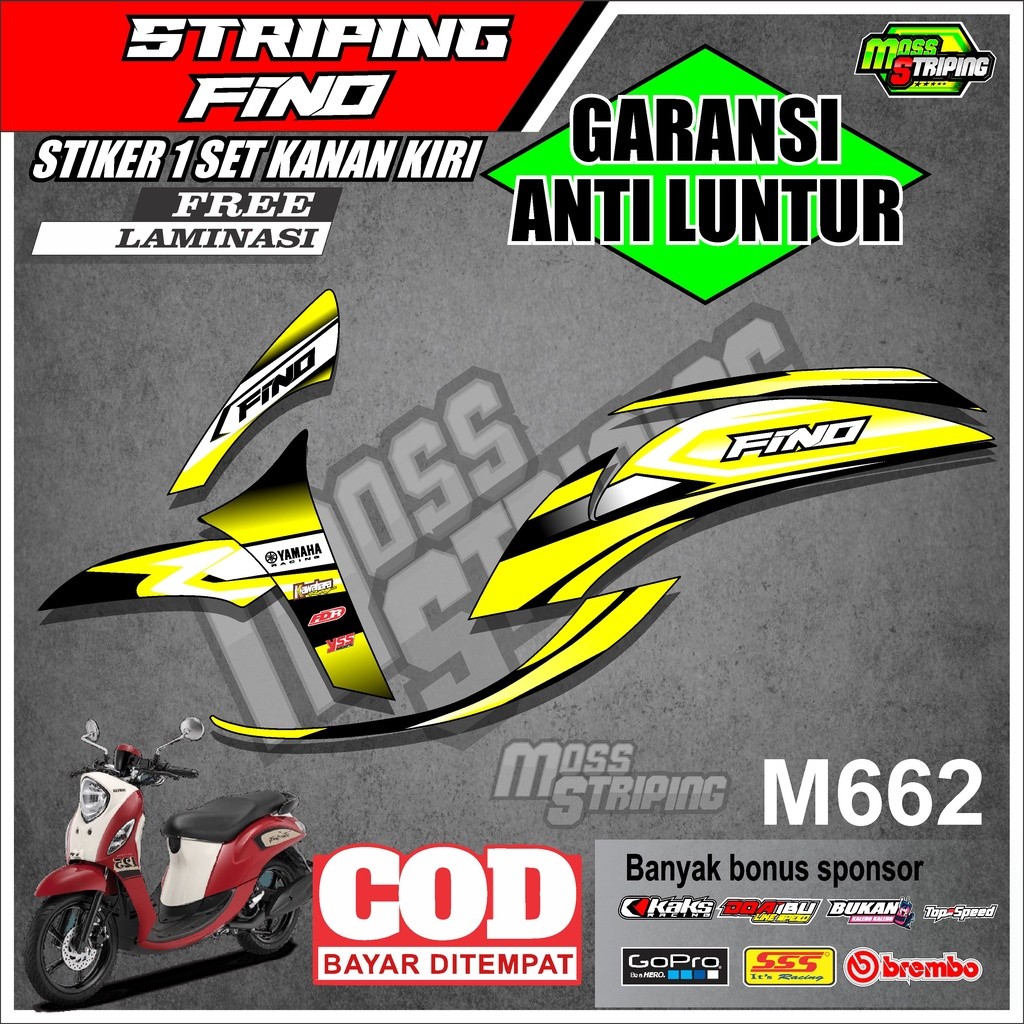 STIKER MOTOR STRIPING FINO 125 GRANDE PREMIUM KODE M662 STICKER MOTOR SETRIPING LIST VARIASI FINO 12