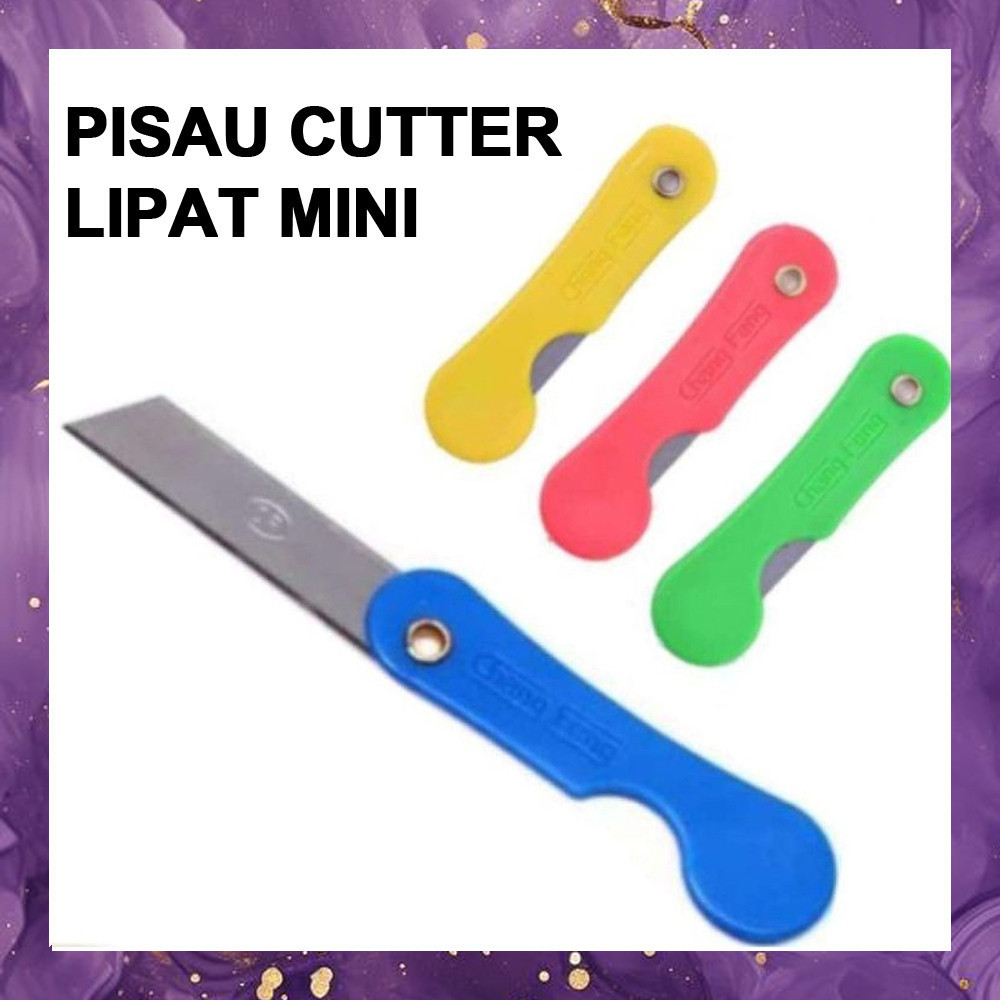 

(SBA) Cutter LIPAT MINI Alat Bantu Potong Kertas Plastik Paket Olshop Perlengkapan ATK Kater AT2029C1