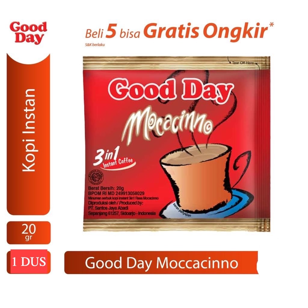 

[Tokome23] DS Good Day Mocacinno Moka 20 gr Kopi Instan [12 RENCENG] 1 DUS