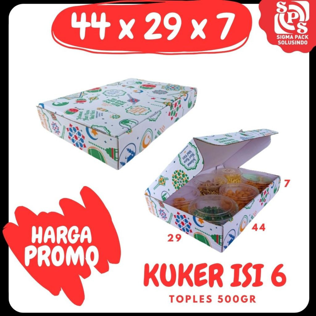 

Box Kue_Kering 44x29x7 Box Kuker 500 gr Isi 6 / Kardus Packing Lipat_Depan / Kuker/ Hampers/Oleh oleh/ kue_Kering Idul Fitri Polos/Motif MEDIAKIT IDN