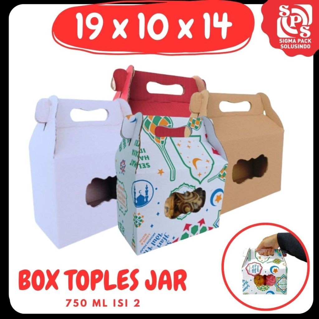 

Box Kue_Kering 19x10x14 Jinjing (KUKER TOPLES JAR 750ml ISI 2) Box Jinjing Kardus Lebaran Idul Fitri Hampers Polos/Motif MEDIAKIT IDN