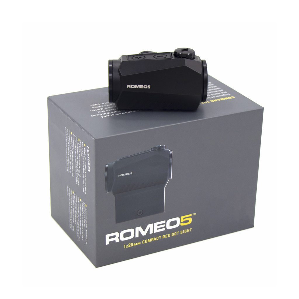 Original Romeo5 1x20mm Compact 2 Moa Red Dot Sight Airsoft Riflescope Hunting Scope with Motion Acti