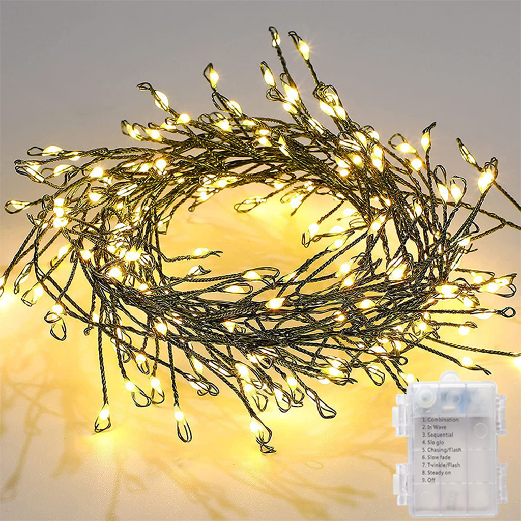 

100/200LEDs LED Light String Green Wire Fairy Light String Used For Indoor Cluster Christmas Tree New Year's Party Camping Decor