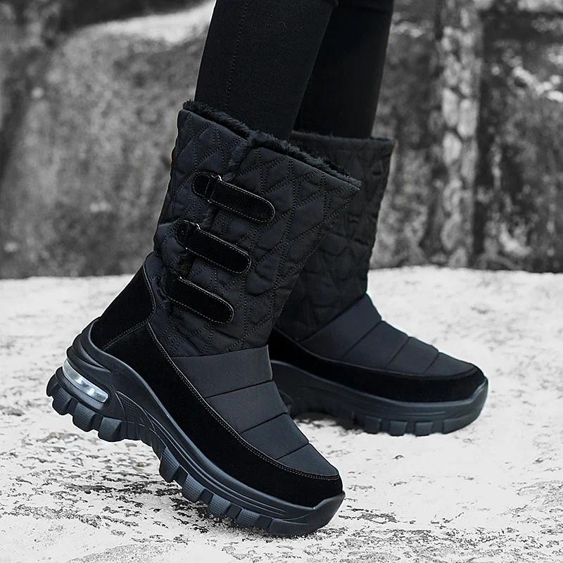 Women's Boots Anti-slip Waterproof Winter Snow Boots Outdoor Thick Bottom Winter Shoes Thick Plush M
