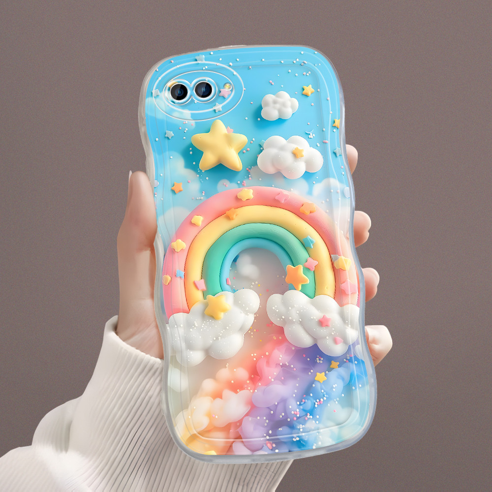 OPPO A3S A12E Phone Cover Sofcase Untuk Case Softcase Casing Hp Kesing Soft Cassing Rainbow 5041
