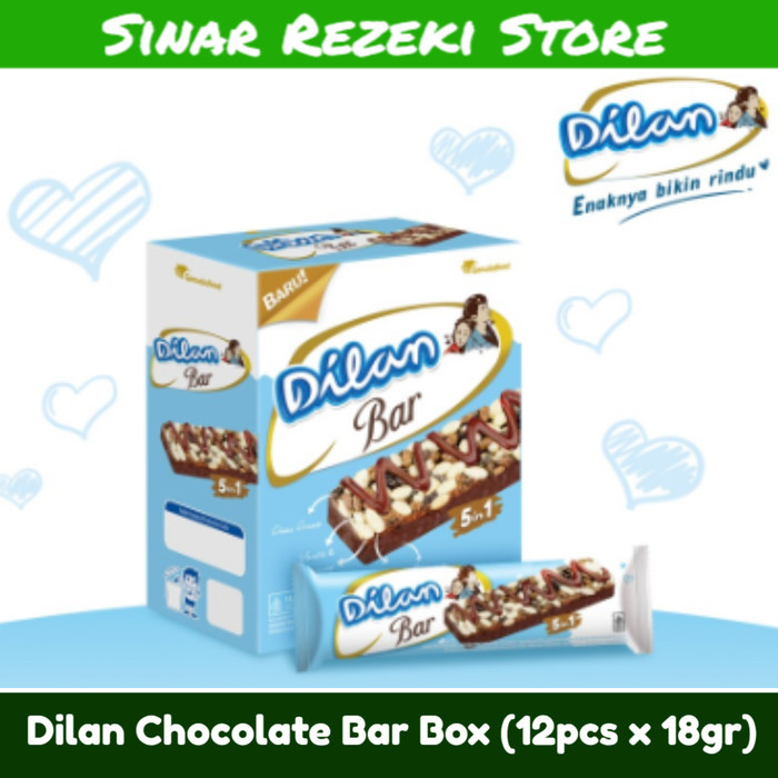 

Dilan Bar Chocolate 1 Box isi 12 pcs * 18gr / Dilan Bar Krispi Beras Rasa Vanila dan Caramel Lapis Coklat 216 gr