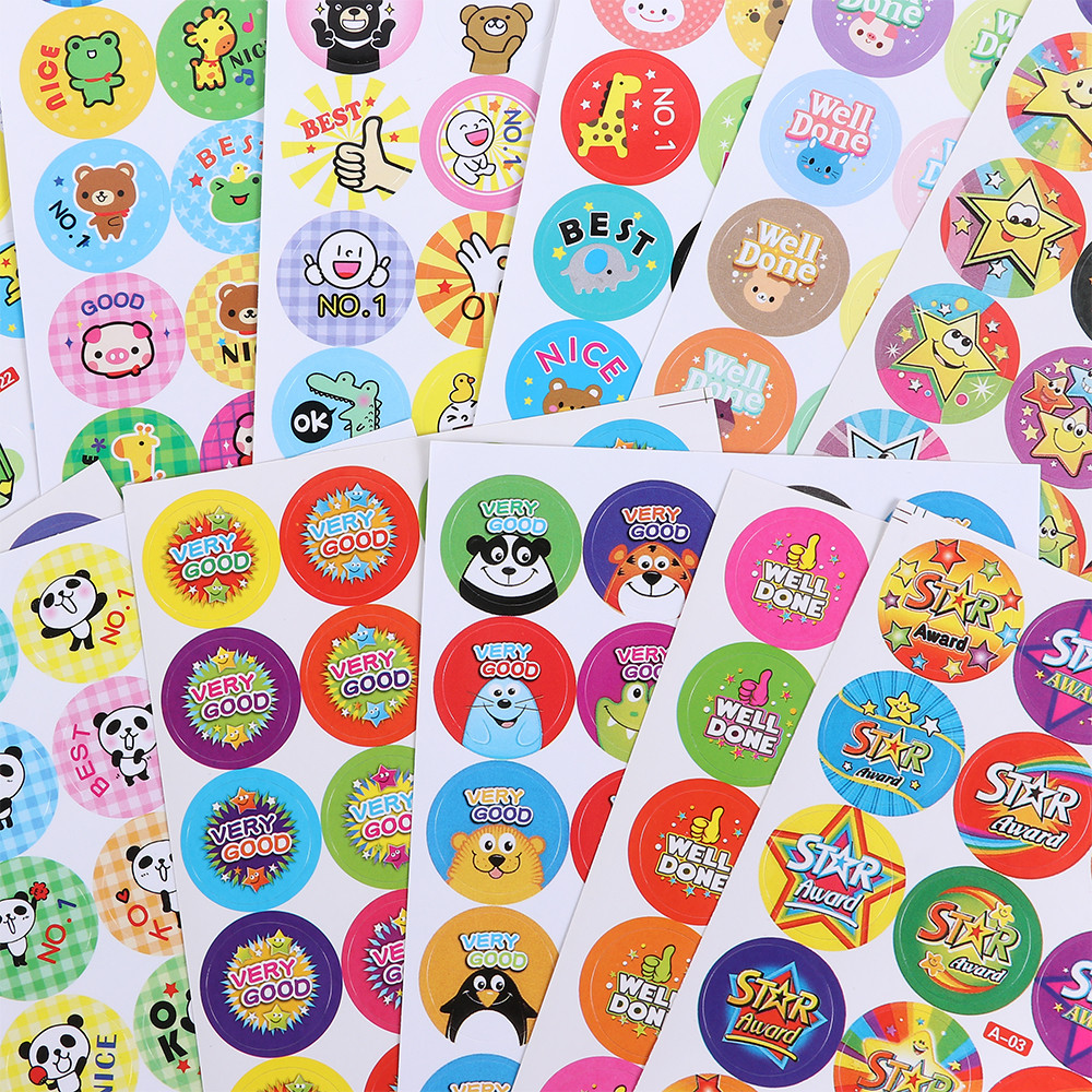 

240pcs Cute Star Cartoon Reward Stickers School Teacher Students Motivational Stickers For Kids Classic Toys Words Sticker Label