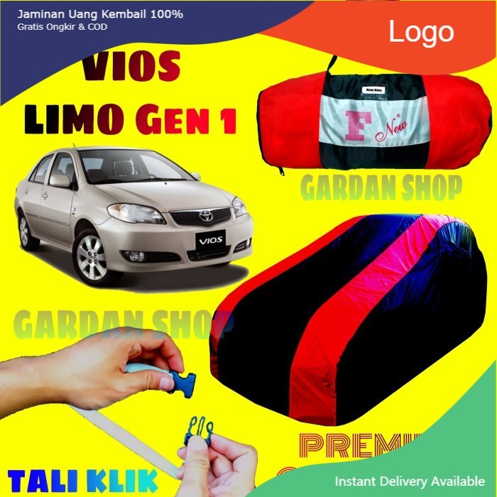 Sarung Mobil VIOS LIMO GEN 1 List MERAH Body Cover Penutup Vios Red Khairun_Variasi