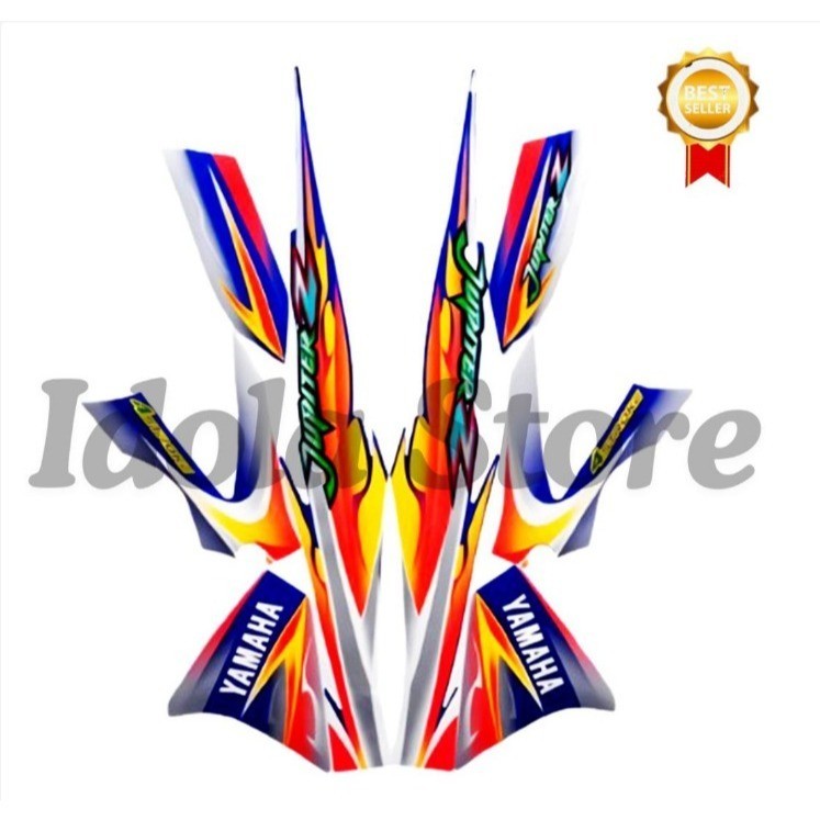 Striping Stiker Yamaha Jupiter Z Burhan 2005 Biru Kuning List Body Yamaha Jupiter Z Burhan 2005