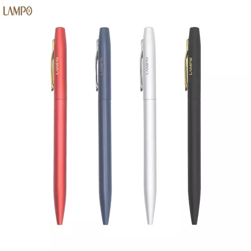 

LAMPO Metal Sign Pens Luxury 0.5MM Black Gel Ink Pen Smooth Writing ручка Office School Stationery Supplies boligrafos