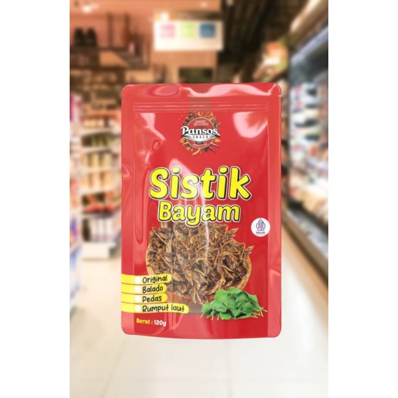 

SistikBayam/Popeye/Sistik/makanan Ringan/cemilan/snack(100grkemasan bening-120grkemasampremium)