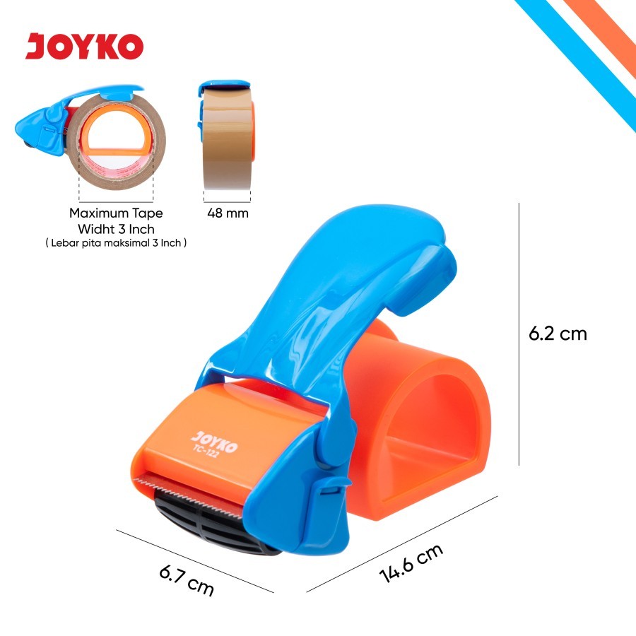 

Pemotong Pita Perekat, Dispenser Lakban 45/48mm Tape Cutter JOYKO TC-122 ERGONOMIS