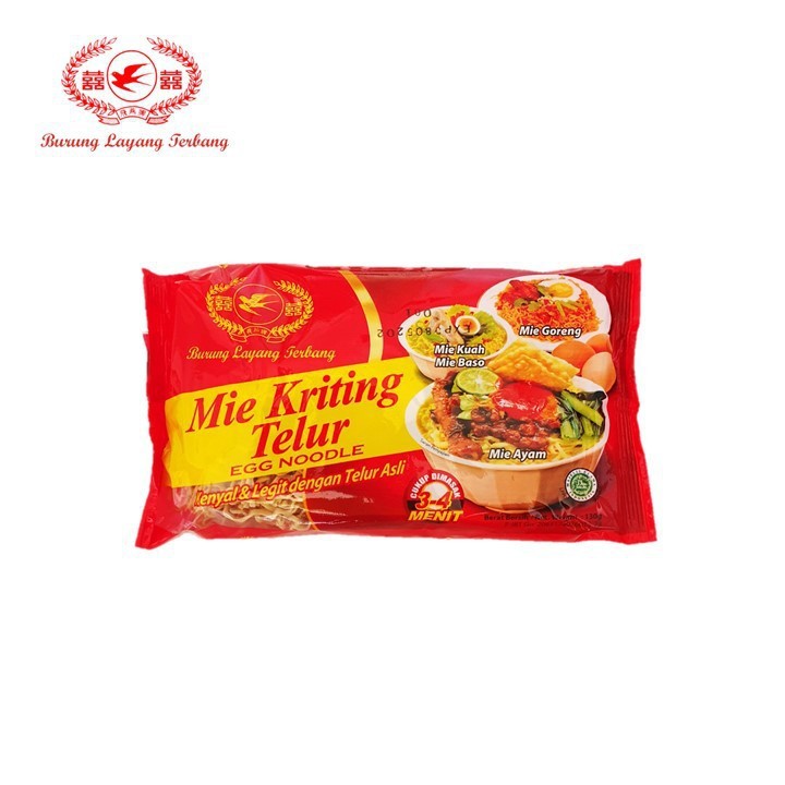 

Mie Kriting Telur Cap Burung Layang Terbang kemasan 130 gr
