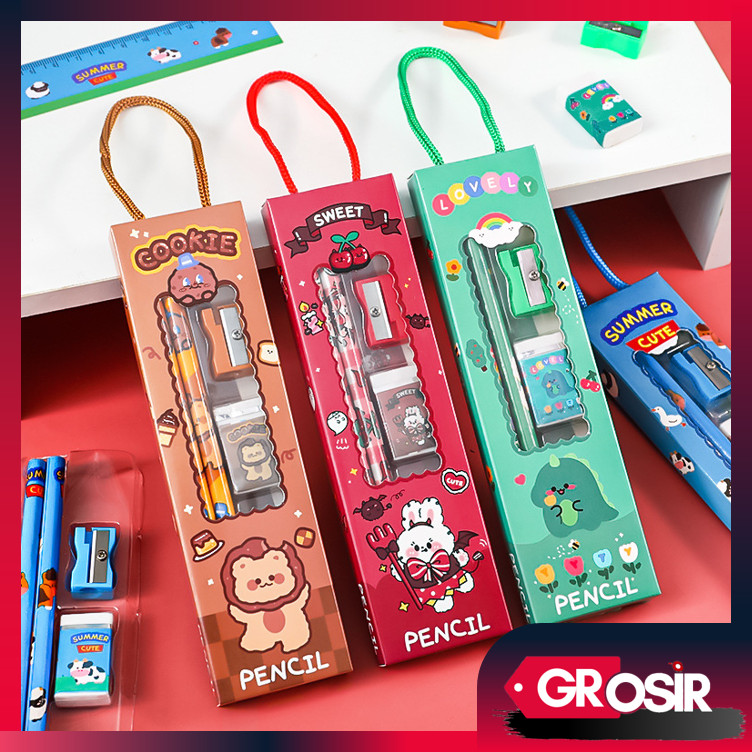 

Grosir - S5689 Stationery Set 5 in 1 / Set Alat Tulis Sekolah 5 in 1 Karakter Lucu / 5 Pcs Set Alat