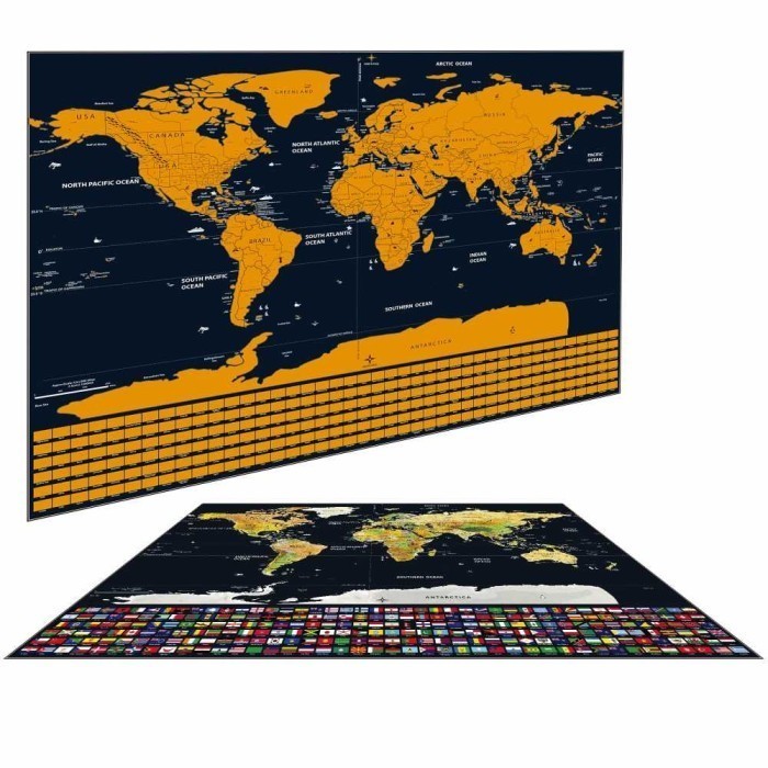 

PLGI Poster Scratch Map Peta Dunia Versi National ZUJPQY