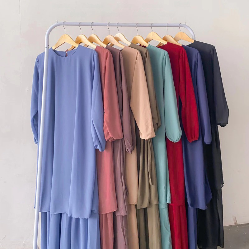 Gamis Malaysia | Dress Malaya Jumbo Gamis Malaysia LD 100-130 Ceruty Babydoll Full Puring ERR
