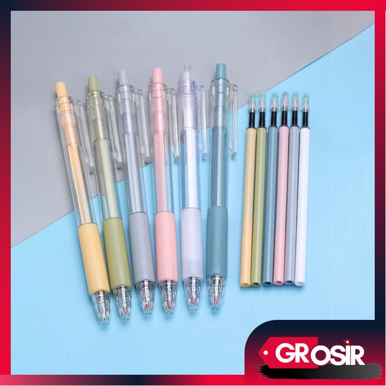 

Grosir - S6054 Pena Gel Hitam Polos / Bolpoin Hitam Polos / Pena Hitam Gel 0.5 mm Transparan / Bolpoin Transparan / Gel Pen 0.5 mm