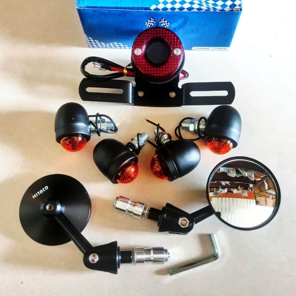 paket lampu sen lampu stop dan spion jalu all motor bisa GL tiger Megapro vixion byson thunder