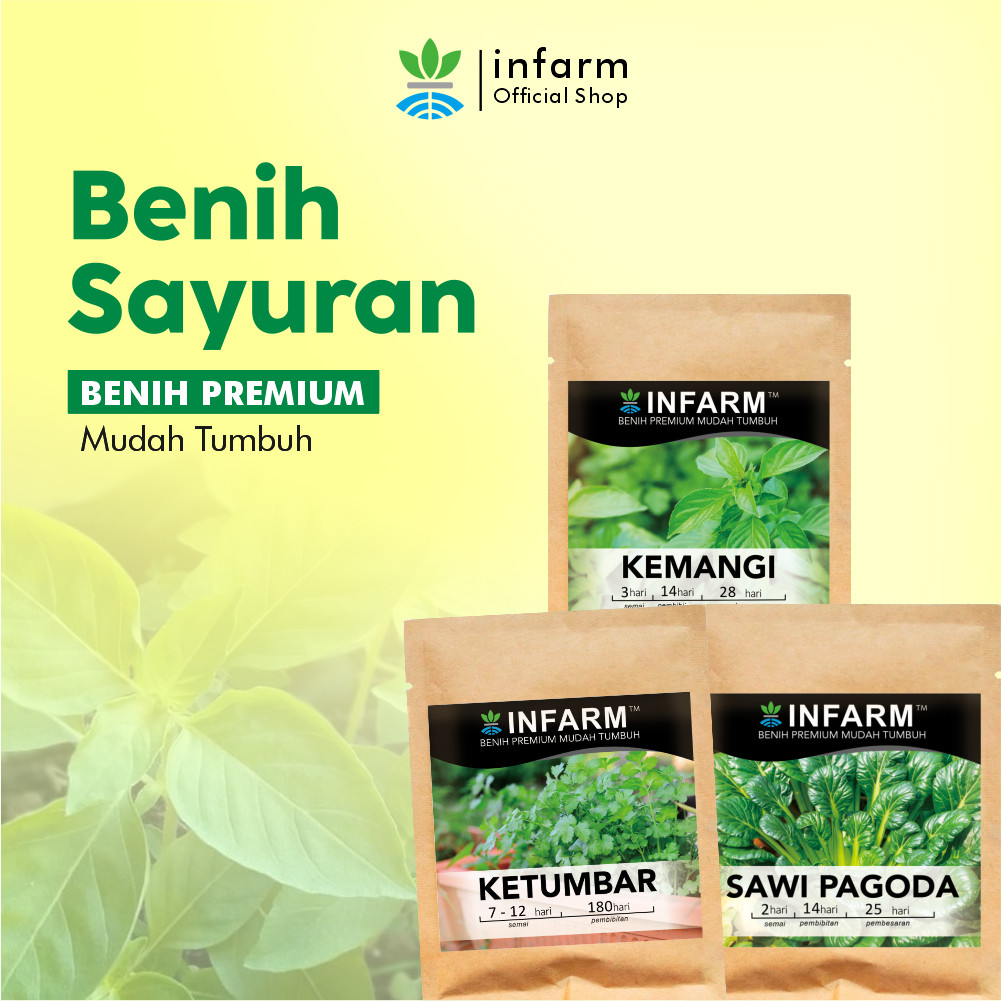 INFARM - Benih Bibit Biji Super Sayur Sawi Pagoda Sayur Kemangi Sayur Ketumbar Benih sayur Berkualit