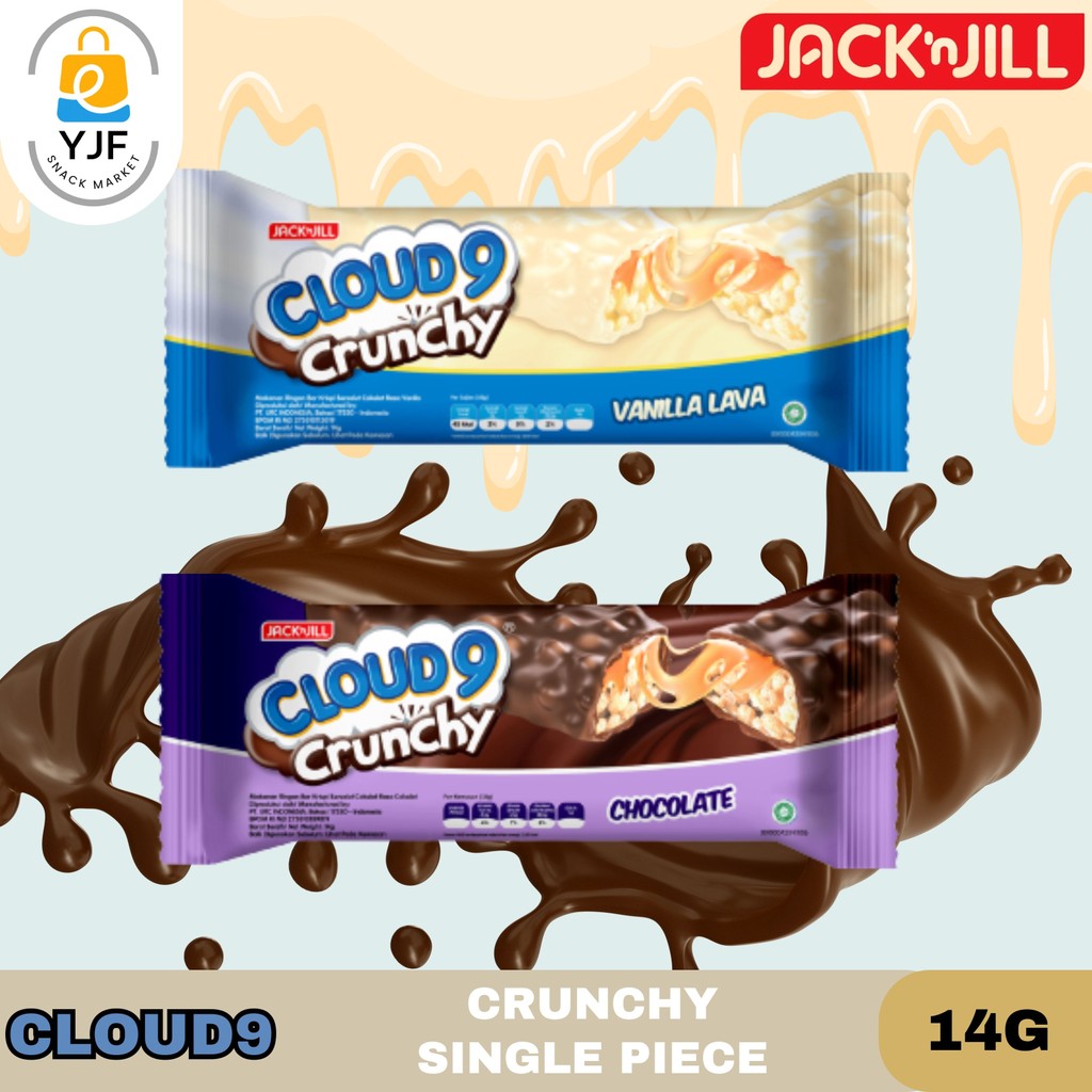 

Cloud 9 Crunchy Wafer / Rice Crispy Caramel Vaanilla Lava / Coklat Caramel Kemasan 14gr 1Box isi 24pcs