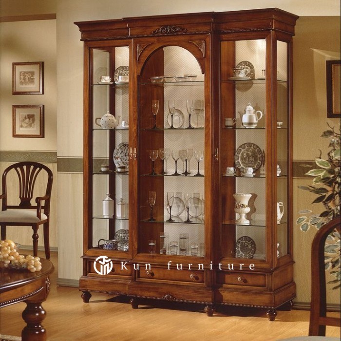 lemari hias lemari pajangan kaca kayu jati lemari hias jati