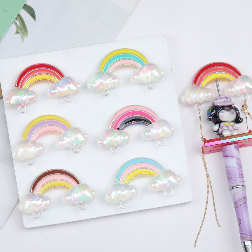 

Cordial Design 50Pcs 30*53MM Acrylic Beads/Rainbow Shape/DIY Beads Making/Aurora Effect/Jewelry Findings & Components #17828