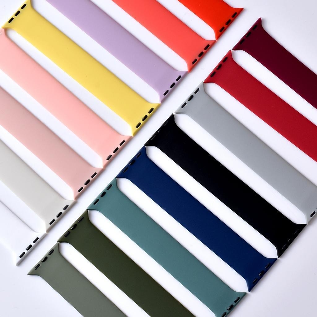 Tali Jam Solo Loop Strap Watch Tali Karet Jam Tangan iWatch 8 7 6 SE 5 4 T500 T55 Ultra T900 T800 Sm