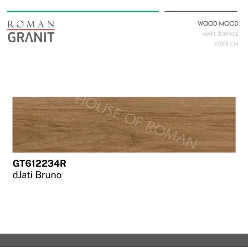 TERLARIS Roman Granit dJati bruno 60x15 / Roman Granit dJati beige / lantai kayu / keramik kayu / ke